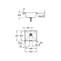 Grohe Unterbaubecken K700U 60-C 53,3/45,7 1.0