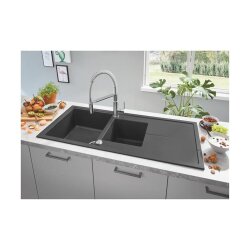 Grohe Einbauspüle K400 80-C 116/50 1.5 rev, granit schwarz