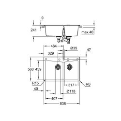 Grohe Einbaubecken K700 90-C 83,8/55,9 2.0