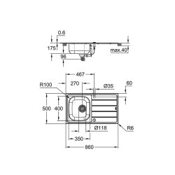 Grohe Einbauspülen-Set, K200 Edelstahlspüle + Bau Edge Armatur