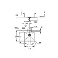 Grohe Einbaubecken K800 Spüle 60-S 51,8/56 1.0, Edelstahl