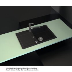 Schock Unterbauspüle Cristalite Lima D-100 S U GCR Croma Exzenterbedienung
