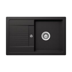 Schock Unterbauspüle Cristalite Lima D-100 S U GNE Nero Exzenterbedienung