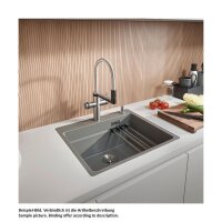 BLANCO Einbaubecken ETAGON 6-F Silgranit, flächenbündig einbaubar | InFino Ablauf | vulkangrau