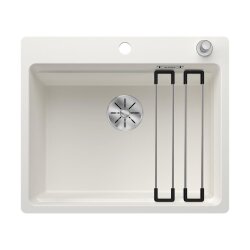 BLANCO Einbaubecken ETAGON 6-F Silgranit, flächenbündig einbaubar | InFino Ablauf | weiß