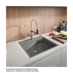 BLANCO Einbaubecken ETAGON 6-F Silgranit, flächenbündig einbaubar | InFino Ablauf | weiß