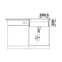 BLANCO Einbaubecken ETAGON 6-F Silgranit, flächenbündig einbaubar | InFino Ablauf | weiß