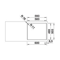 BLANCO Einbaubecken ETAGON 6-F Silgranit, flächenbündig einbaubar | InFino Ablauf | weiß