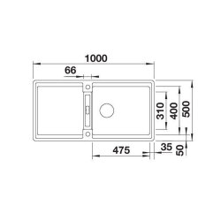BLANCO Einbauspüle ADIRA XL 6 S Silgranit, InFino