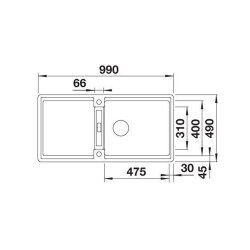 BLANCO Einbauspüle ADIRA XL 6 S-F Silgranit, flächenbündig einbaubar, InFino, softweiß