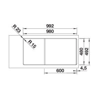 BLANCO Einbauspüle ADIRA XL 6 S-F Silgranit, flächenbündig einbaubar, InFino, softweiß