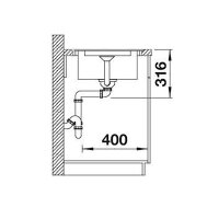 BLANCO Einbauspüle ADIRA XL 6 S-F Silgranit, flächenbündig einbaubar, InFino, softweiß