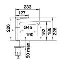 BLANCO Küchenarmatur ALTA-F II Einhebelmischer, Vor-Fenster-Armatur Chrom | Hochdruck