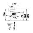 BLANCO Küchenarmatur ALTA-F II Einhebelmischer, Vor-Fenster-Armatur Chrom | Hochdruck
