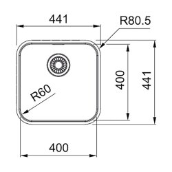 Franke Einbaubecken Smart SRX 210-40 Edelstahl,Handbetätigung