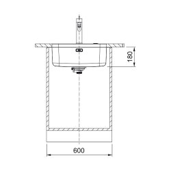 Franke Unterbaubecken Smart SRX 110-50 Edelstahl, Hand-betätigtes Ventil