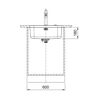 Franke Unterbaubecken Smart SRX 110-50 Edelstahl, Hand-betätigtes Ventil
