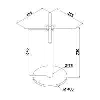 Naber Tischgestell Livia R Schwarz matt