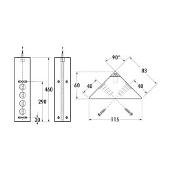 Naber Ecksteckdosenelement Mira ES1 USB A/C, schwarz matt