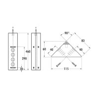 Naber Ecksteckdosenelement Mira ES1 USB A/C, schwarz matt