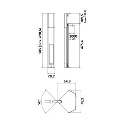 Naber Ecksteckdosenelement Casia 2L USB A+C