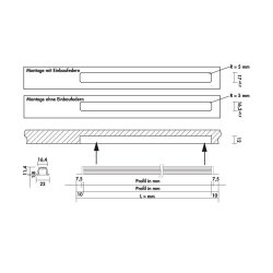 Naber LUMICA Ricol Farbwechsel LED, Einbauleuchte, L 2600 mm