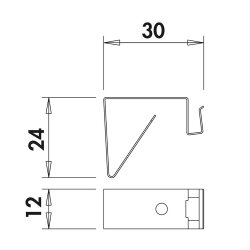 Naber LUMICA Befestigungsclips, 2er Set, Edelstahl