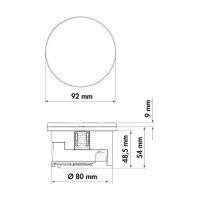 Evoline® Circle80 Hide, Einbausteckdosenelemente, mit Schukosteckdose, USB A/C