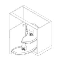 Cornerstone Swing Dämpfungsset, Eckschrank-Schwenkbeschlag, grau