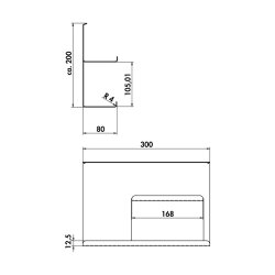 Naber transFORM Ablage 4, Relingsystem, schwarz matt