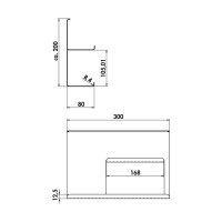 Naber transFORM Ablage 4, Relingsystem, schwarz matt