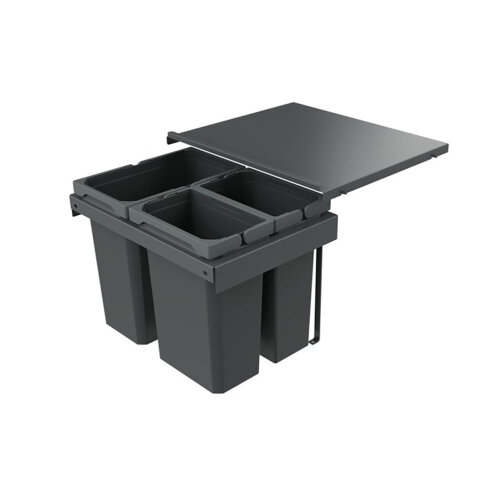 Naber Abfallsammler Cox Stand-UP® 350 K/500-3, für vorhandenen (tiefengekürzten) Auszug, anthrazit