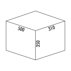 Naber Abfallsammler Cox Stand-UP® 350 K/500-3, für vorhandenen (tiefengekürzten) Auszug, anthrazit