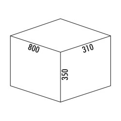 Naber Abfallsammler Cox Stand-UP® 350 K/800-3, für vorhandenen (tiefengekürzten) Auszug, anthrazit