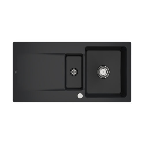 Villeroy & Boch Einbauspüle Siluet 60 R mit Excenterbetätigung Premiumline R7 Pure Black