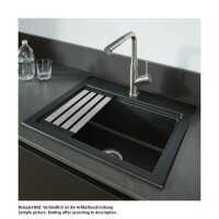 Villeroy & Boch Einbauspüle Subway Style 60 S Premiumline R7 Pure Black mit Handbetätigung und Abtropfgitter in Anthracite