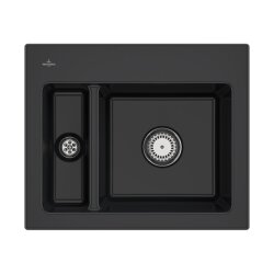 Villeroy & Boch Einbauspüle Subway 60 XM mit Handbetätigung Premiumline R7 Pure Black