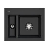 Villeroy & Boch Einbauspüle Subway 60 XM mit Handbetätigung Premiumline R7 Pure Black