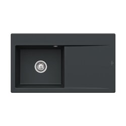 Villeroy & Boch Einbauspüle Subway Style 50 Becken links Handbedienung Premiumline R7 Pure Black