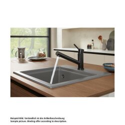 Villeroy & Boch Einbauspüle Subway Style 45 Premiumline R7 Pure Black mit Handbetätigung Becken rechts