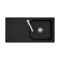 Villeroy & Boch Einbauspüle flächenbündig Linara 60 Flat Handbetätigung Premiumline R7 Pure Black