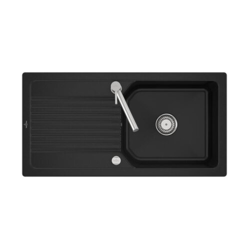 Villeroy & Boch Einbauspüle flächenbündig Linara 60 Flat Excenterbetätigung Premiumline J0 Chromite (glänzend)