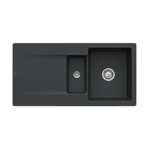 Villeroy & Boch Einbauspüle Siluet 60 R Flat flächenbündig mit Handbetätigung Premiumline R7 Pure Black