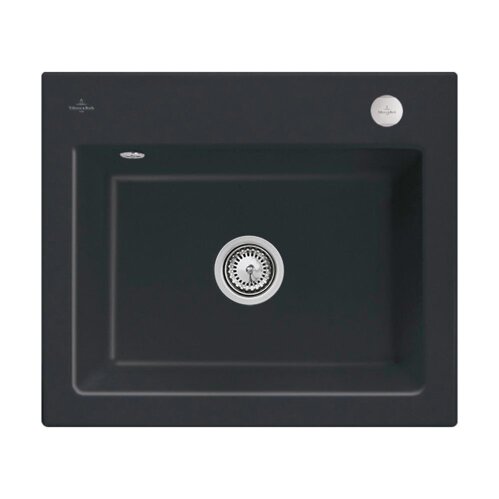Villeroy & Boch Einbauspüle Subway 60 S Flat flächenbündig mit Excenterbetätigung Premiumline R7 Pure Black