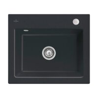 Villeroy & Boch Einbauspüle Subway 60 S Flat flächenbündig mit Excenterbetätigung Premiumline R7 Pure Black