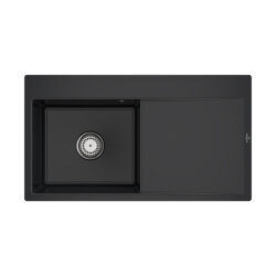 Villeroy & Boch Einbauspüle Subway Style 50 Flat (flächenbündig einbaubar) Becken links Handbedienung Premiumline R7 Pure Black