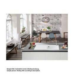 Villeroy & Boch Einbauspüle Subway Style 50 Flat (flächenbündig einbaubar) Becken links Handbedienung Premiumline R7 Pure Black