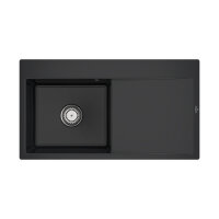 Villeroy & Boch Einbauspüle Subway Style 50 Flat (flächenbündig einbaubar) Becken links Handbedienung Premiumline R7 Pure Black