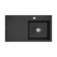 Villeroy & Boch Einbauspüle Subway Style 50 Flat (flächenbündig einbaubar) Becken rechts Excenterbedienung Premiumline R7 Pure Black
