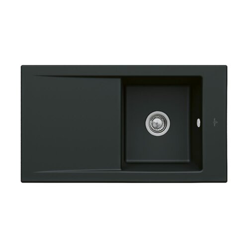 Villeroy & Boch Einbauspüle flächenbündig Timeline 50 Flat mit Handbetätigung Premiumline R7 Pure Black